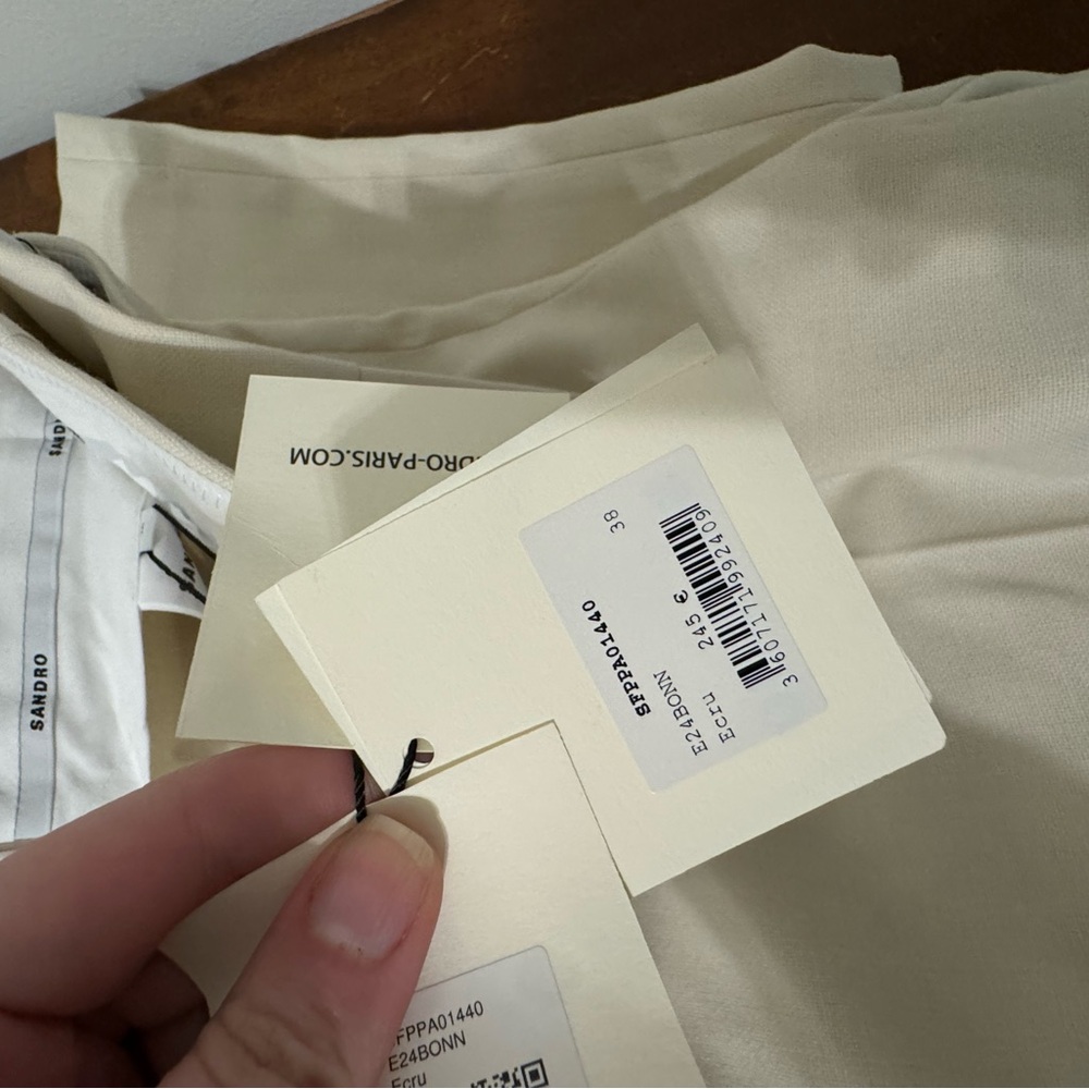 Sandro Ecru Cream Pant - Picture 5 of 9